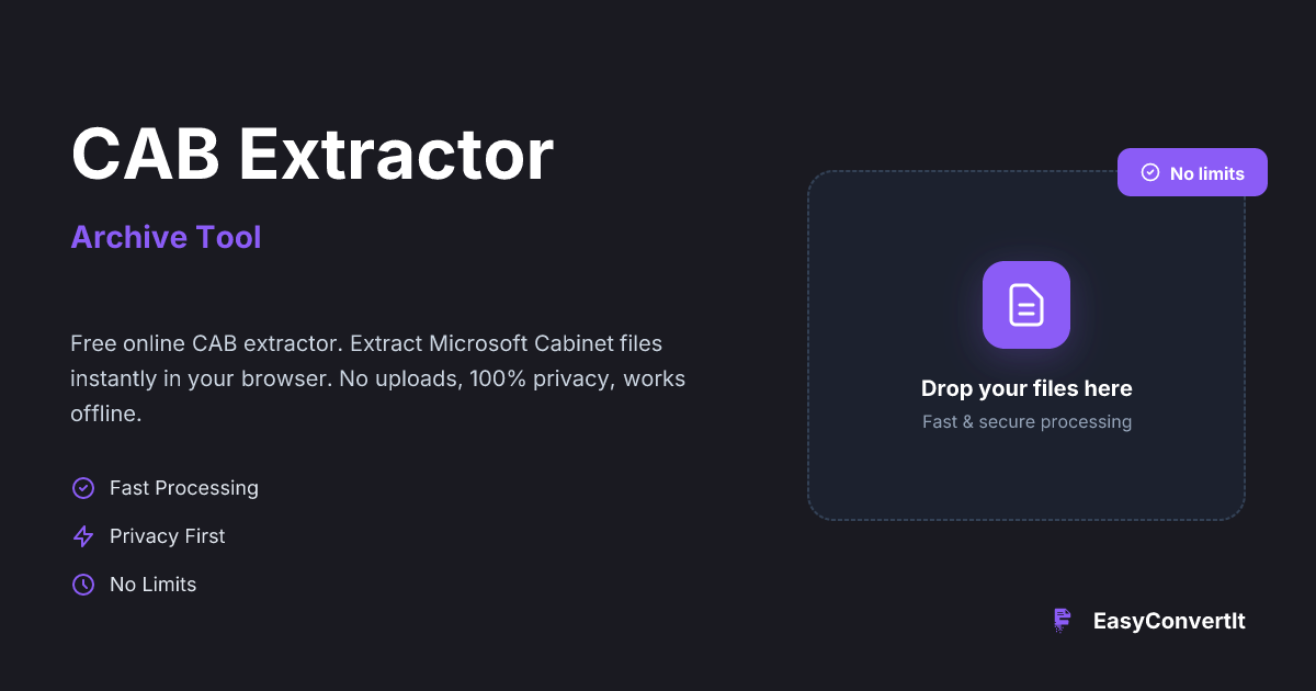 Extract CAB Files Online - Cabinet Archive Extractor