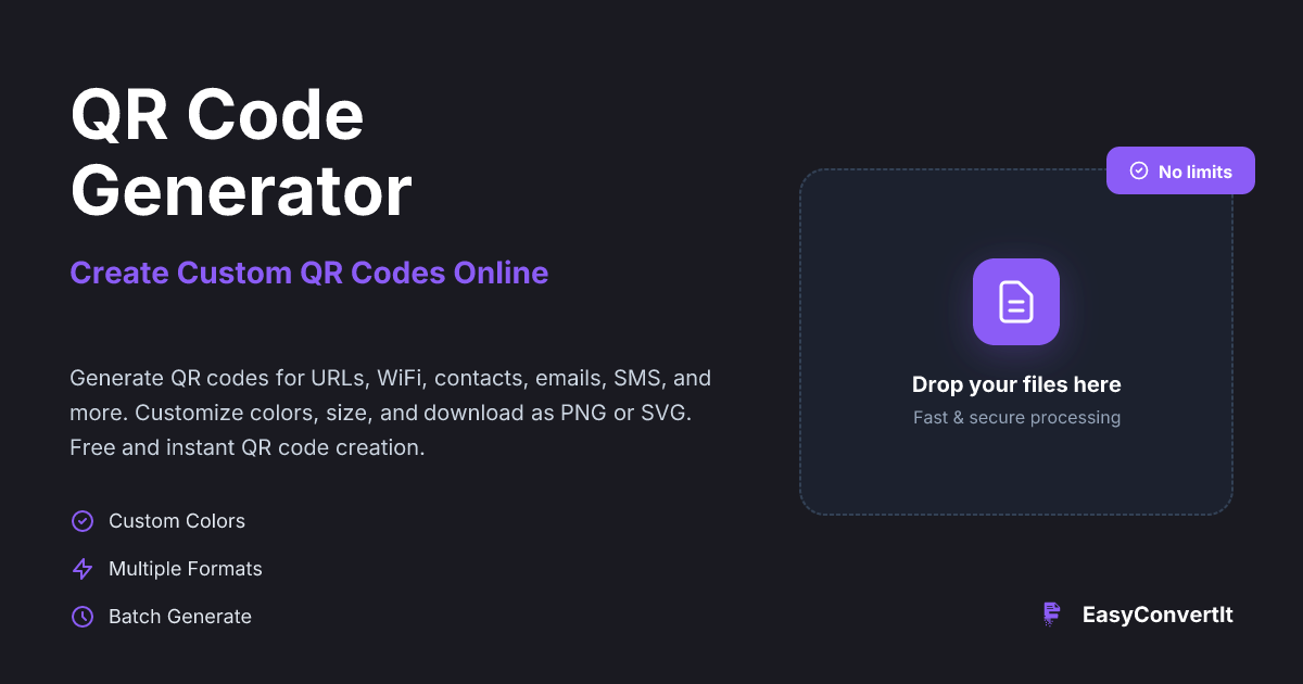 QR Code Generator - Create Custom QR Codes Online